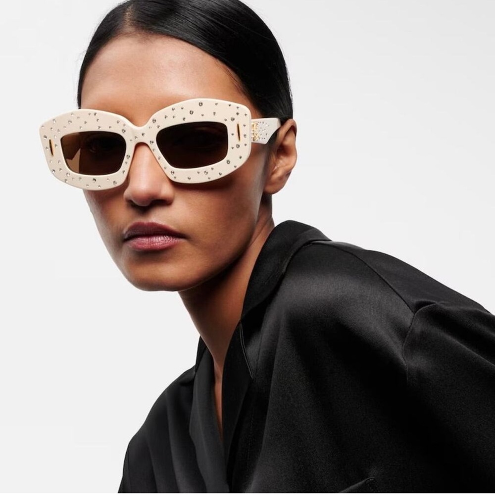LOEWE Off-White Smooth Pavé Screen Sunglasses